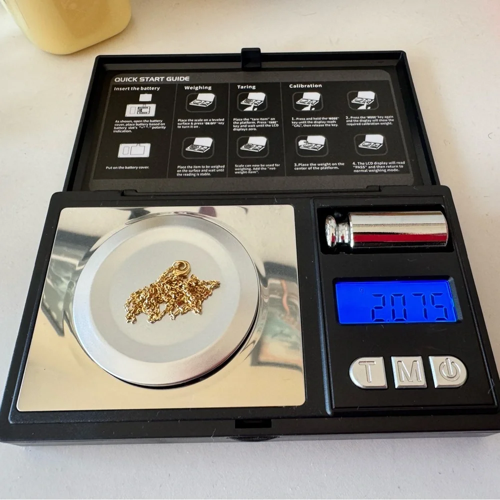 18k Gold Diamond Cut Cable Chain Necklace - 16” - Picture 5 of 6